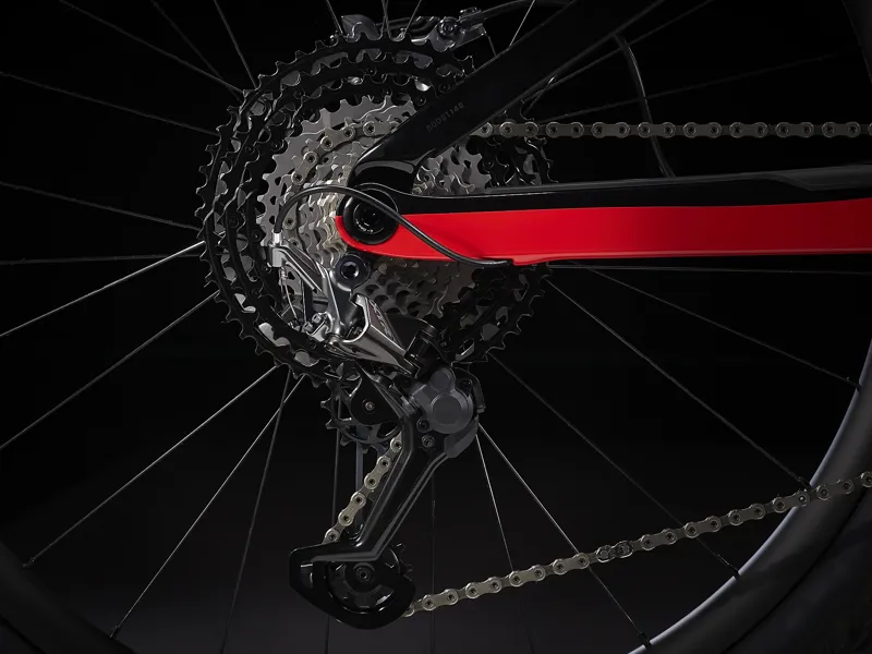 2022 Trek Rail 9.9 XTR Electric Mountain Bike Black and Marigold-9